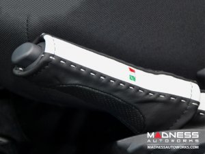 FIAT 500 eBrake Handle Cover - Black italy - Leather - Red 